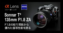 レンズコンテンツ　F1.8の絞り開放から優れた描写性能を誇るSonnar T*
135mm F1.8 ZA