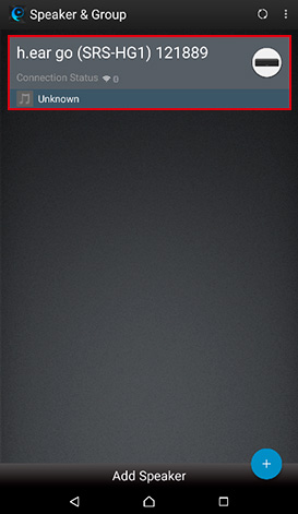 Select "h.ear go(SRS-HG1)xxxxxx"