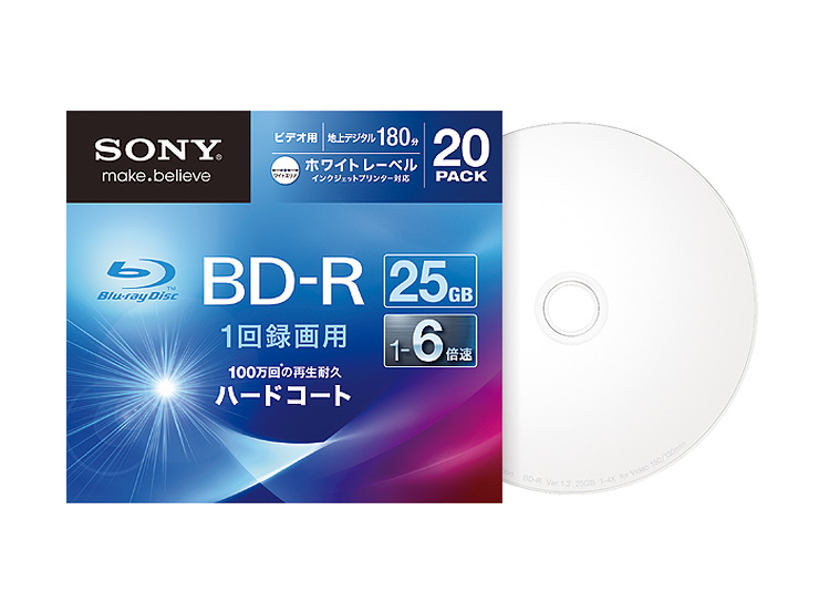 大人女性の ソニー 10BNR2VJPS6 ビデオ用ブルーレイディスク 1-6倍速 50GB 10枚