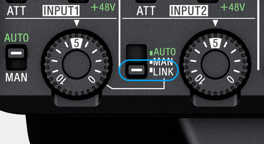 AUTO/MAN/LINKスイッチを「LINK」に設定