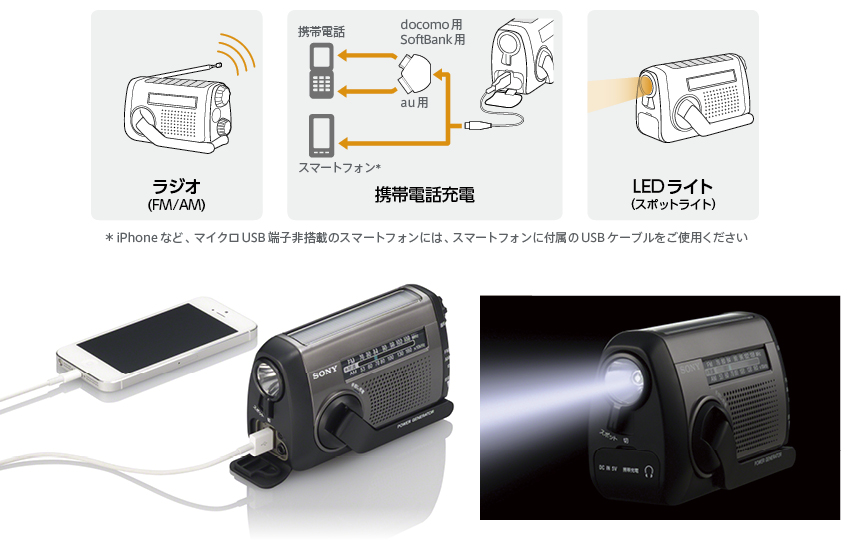 日本代理店正規品 ソーラー手回し充電ラジオ ICF-B99 ソニー スマホ充電