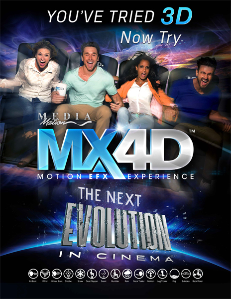 MediaMation MX4D&trade;�i���f�B�A���C�V�����@�G���G�b�N�X�t�H�[�f�B�[�j�V�X�e��