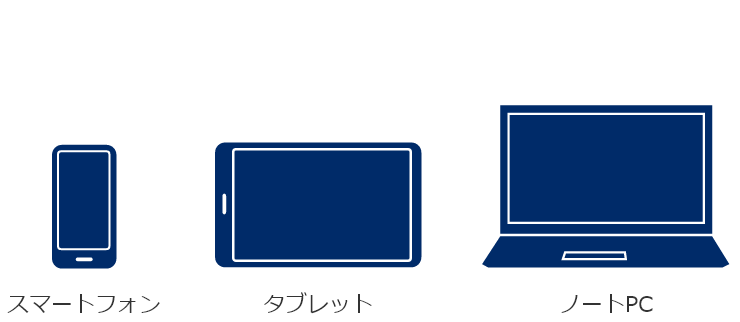 スマートフォン、タブレット、ノートPCのピクトグラム