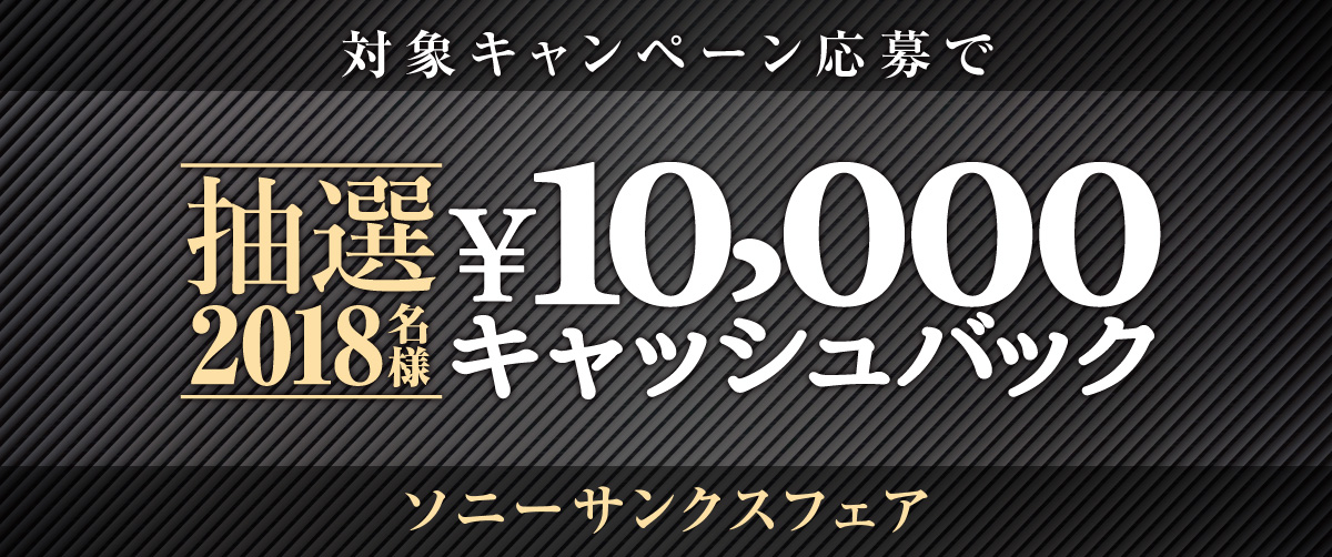 今ならさらに！対象キャンペーン応募で、抽選2018名様に1万円キャッシュバック
