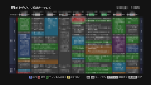番組表画面