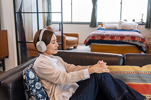 音楽を聞いている