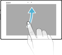 Flicking on Sony Xperia™ Tablet Z