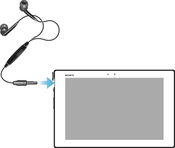 Attaching headphones to Sony Xperia™ Tablet Z