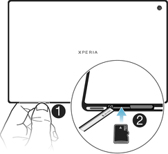 Inserting the memory card of Sony Xperia™ Tablet Z
