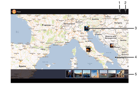 Album map overview in Sony Devices