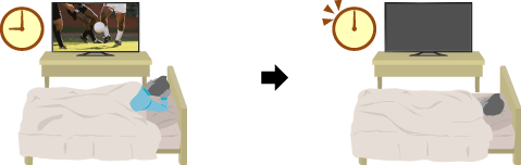 イラスト: スリープタイマーで自動電源切り