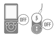 “ウォークマン”とBluetoothヘッドホンの電源を切る