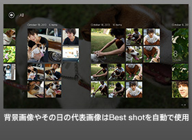 背景画像やその日の代表画像はBest shotを自動で使用