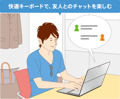 ���K�L�[�{�[�h�ŁA�F�l�Ƃ̃`���b�g���y����