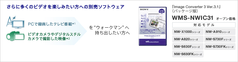 さらに多くのビデオを楽しみたい方への別売ソフトウェア