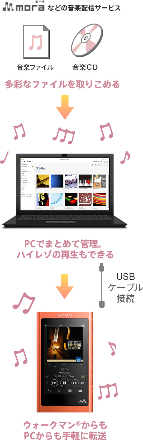 Windowsから楽曲を入れるなら ポータブルオーディオプレーヤー Walkman ウォークマン ソニー