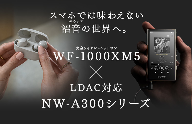 完全ワイヤレスイヤホン WF-1000XM5 × LDAC対応 NW-A300シリーズ