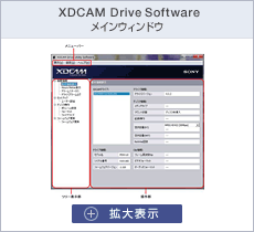 XDCAM Drive Software ウィンドウ