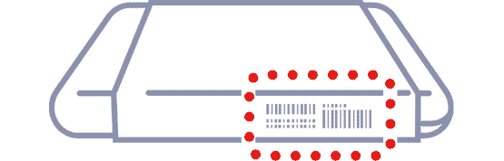 外装箱のIMEI番号イメージ