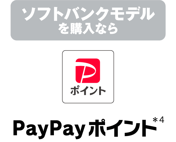 ソフトバンクモデルを購入なら PayPayポイント(＊3)