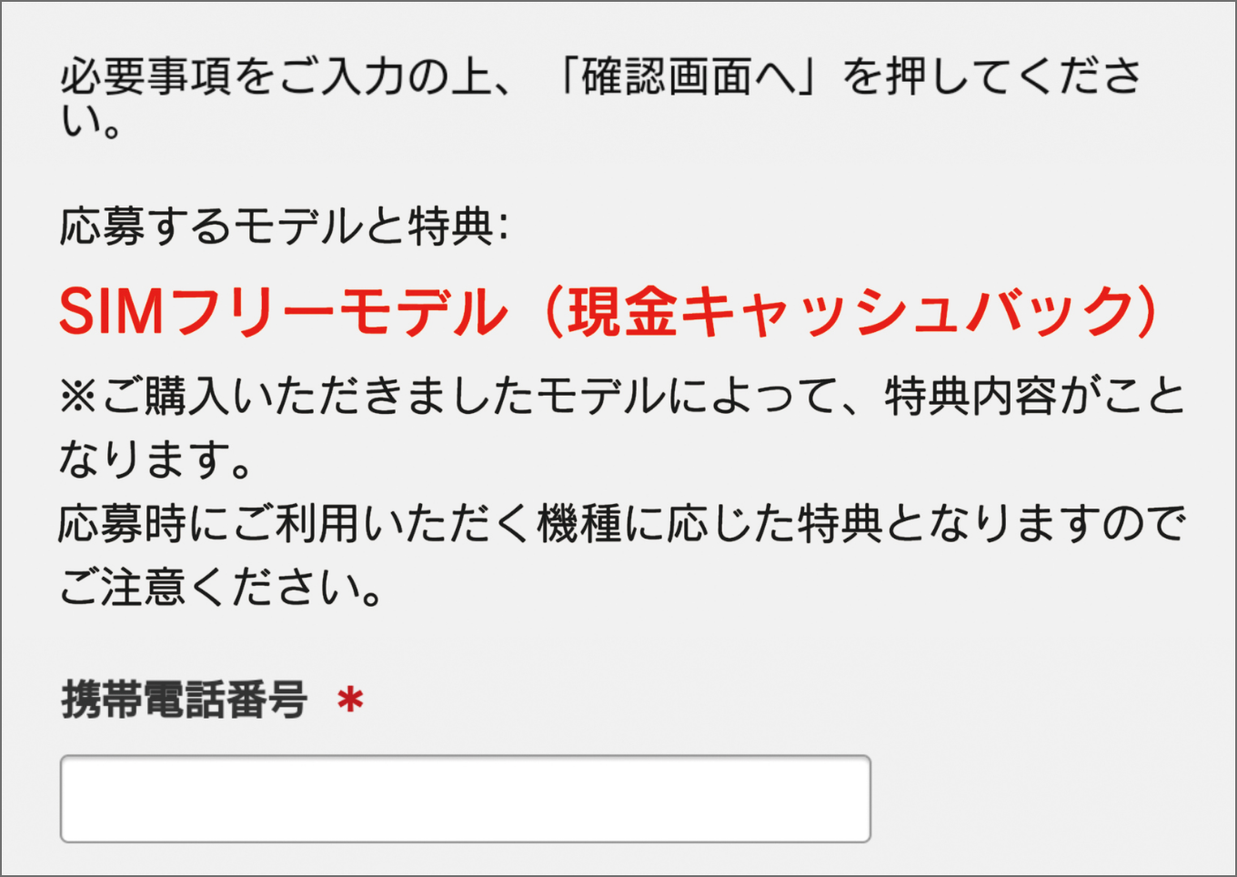 応募フォームの画面イメージ