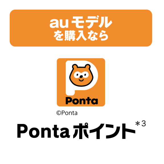 auモデルを購入なら Pontaポイント(＊3)