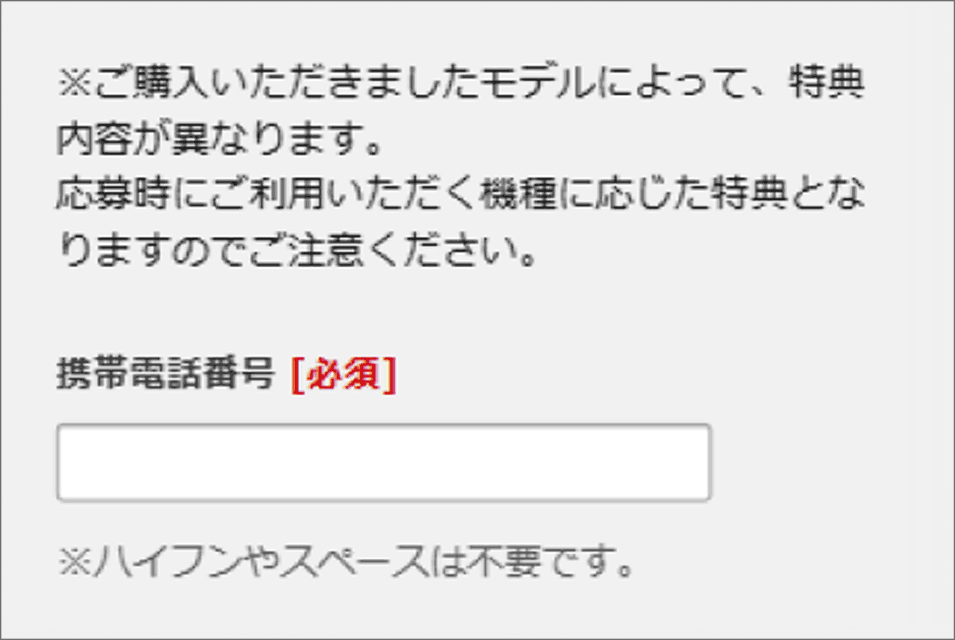 応募フォームの画面イメージ