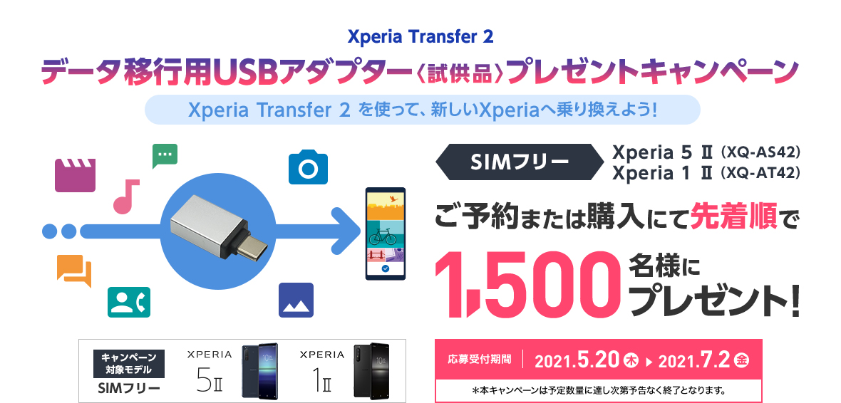 Xperia Transfer 2 データ移行用USBアダプター〈試供品〉プレゼントキャンペーン
