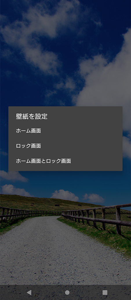 スワイプやピンチで壁紙にしたいサイズを設定