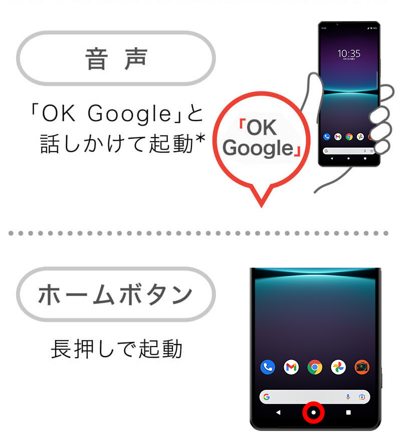 Google アシスタント起動方法