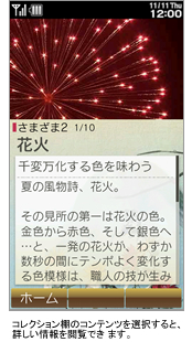 コレクション棚のコンテンツを選択すると、 詳しい情報を閲覧できます。