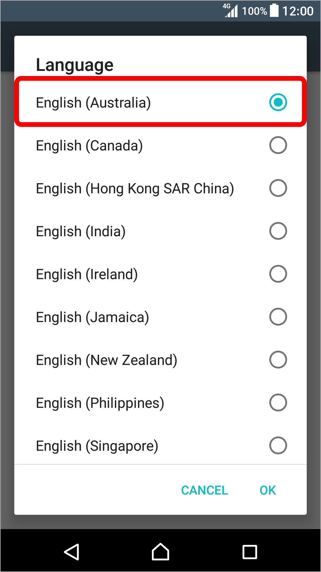 言語の入力の変更のキャプチャ