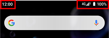 通信あり ステータスバーの配置とアイコンの変更 バージョンアップ後