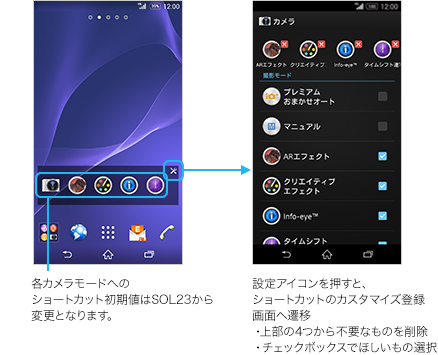 ウィジェット追加方法の画面