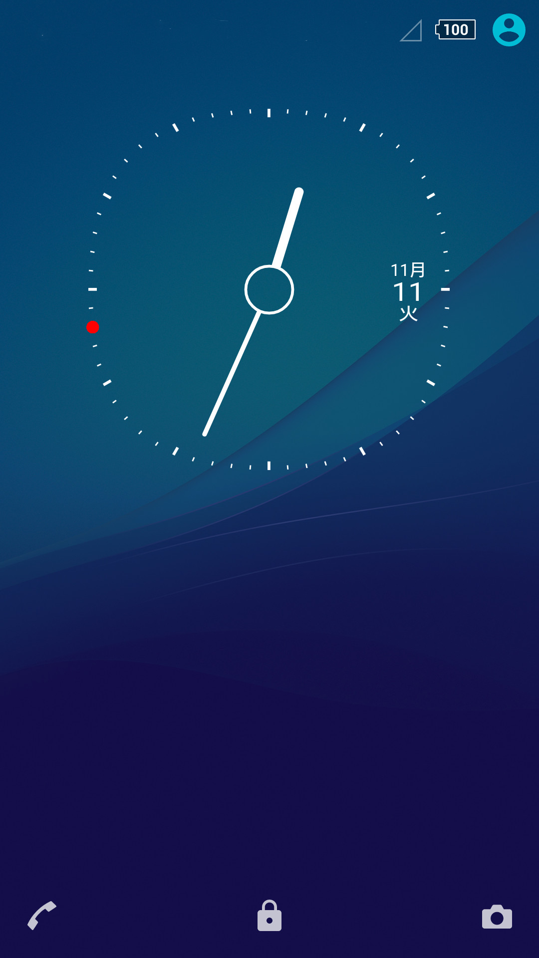 ロック画面の時計表示