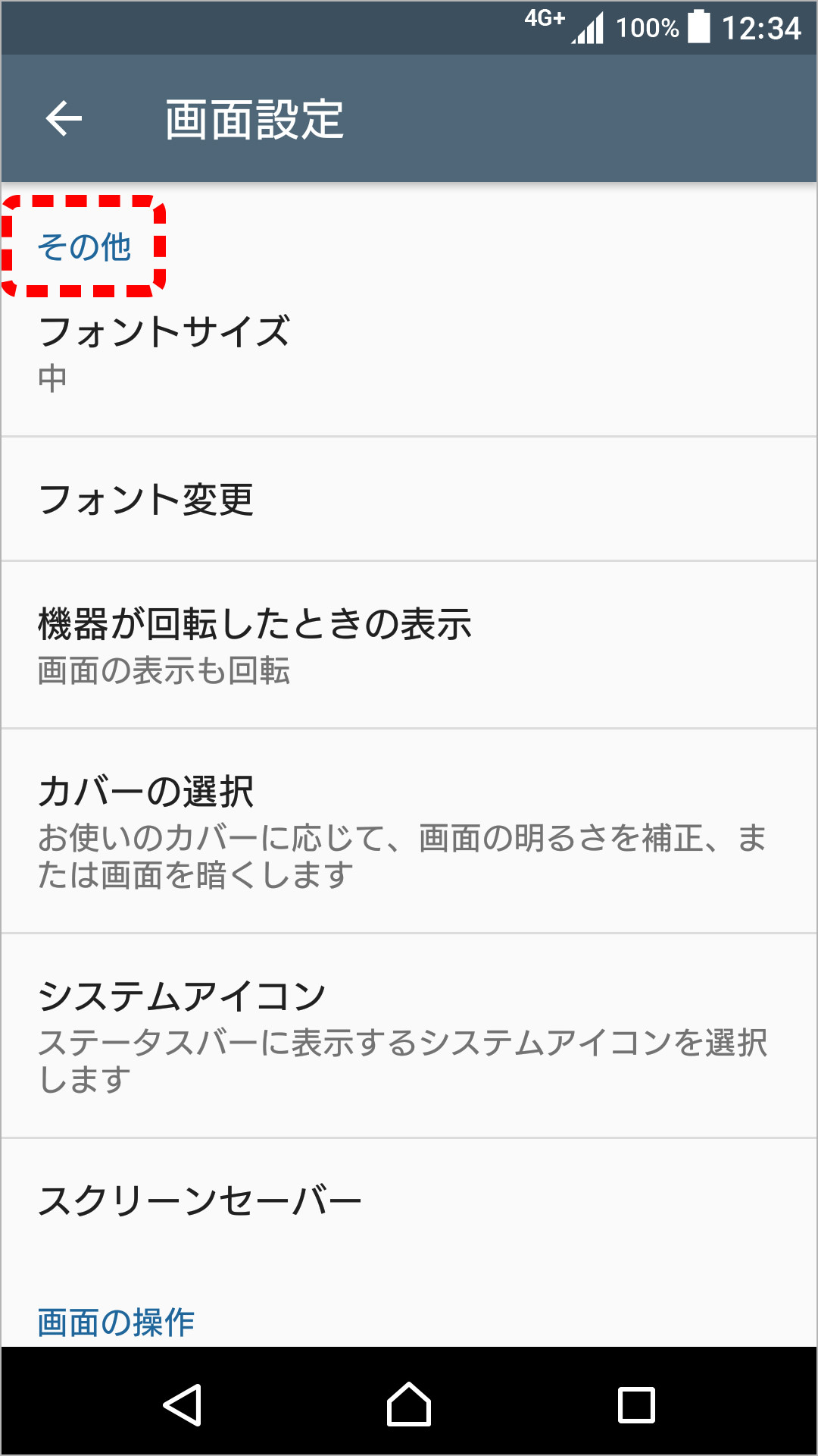 画面設定への表示サイズの追加とカテゴリ分けの整理のキャプチャ