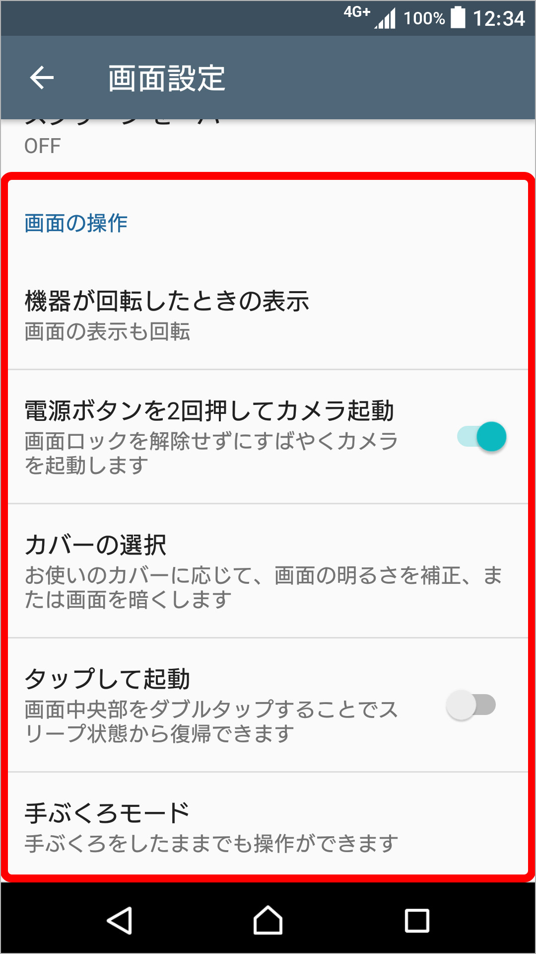 画面設定への表示サイズの追加とカテゴリ分けの整理のキャプチャ