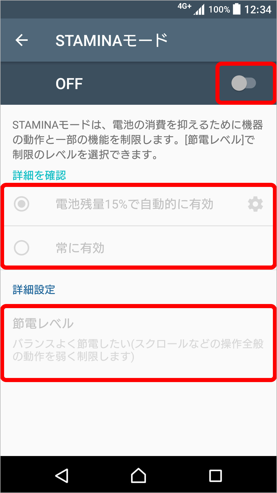 STAMINAモードのキャプチャ