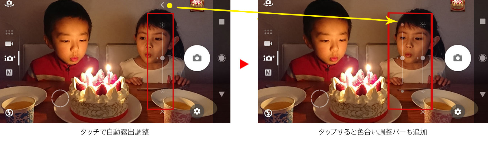明るさ・色合いの調整のキャプチャ