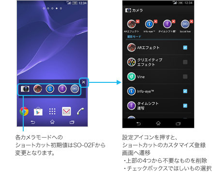 ウィジェット追加方法の画面