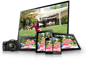 （スマートフォン、タブレット、ブラビアなど多彩な機器で再生可能）イメージ