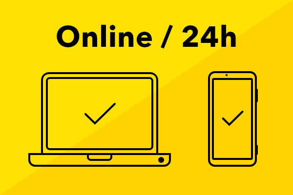 Online / 24h パソコン / スマートフォン イラスト