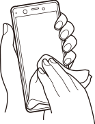 乾いた布で本機についた水滴をふき取る図