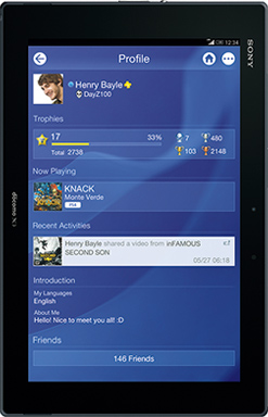 PlayStation®Appの画面