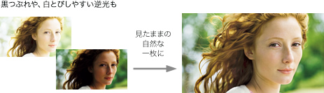 黒つぶれや、白とびしやすい逆光も
