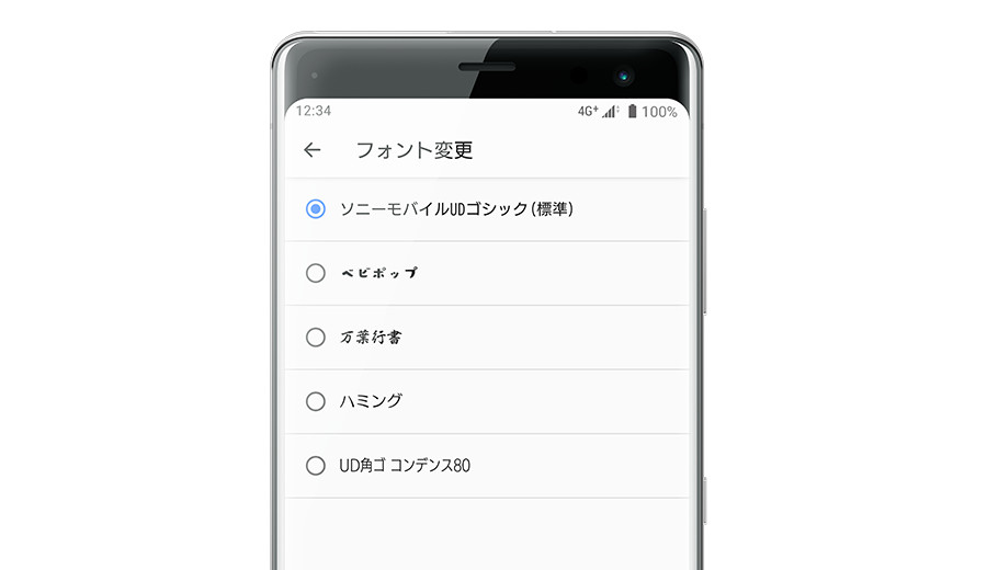 5種類のフォント