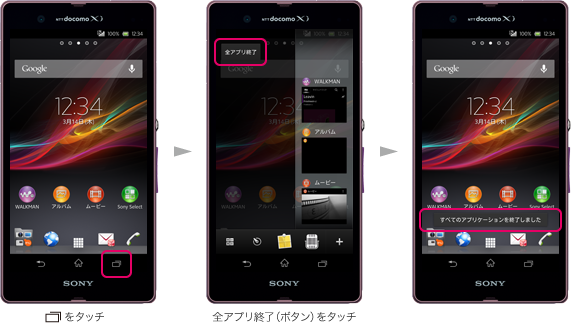 マルチタスク管理の画面